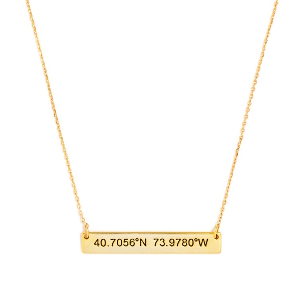 Baublebar Engraved NYC Coordinates Necklace